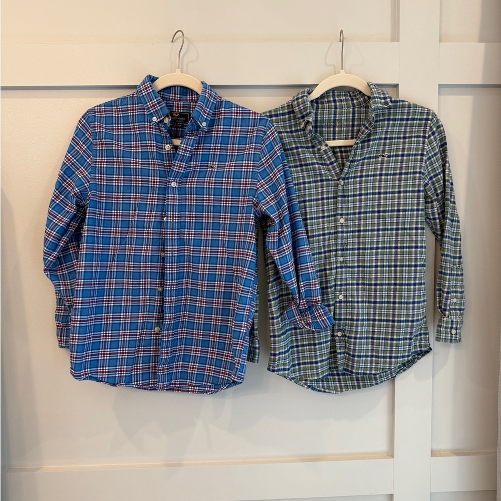 BUNDLE Two Boys Vineyard Vines Flannel Shirts Size Medium (M)